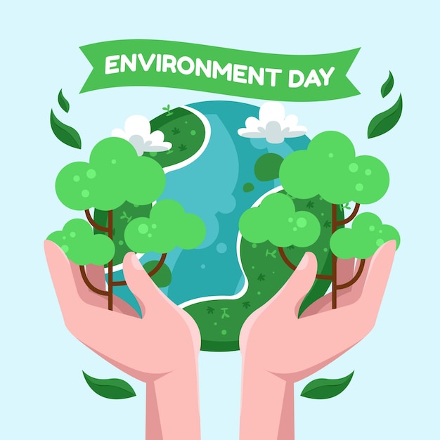 Cartoon world environment day illustration