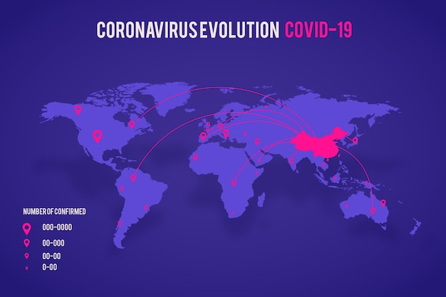 Free vector cases of coronavirus map