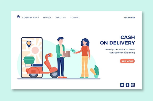 Cash on delivery concept - landing page