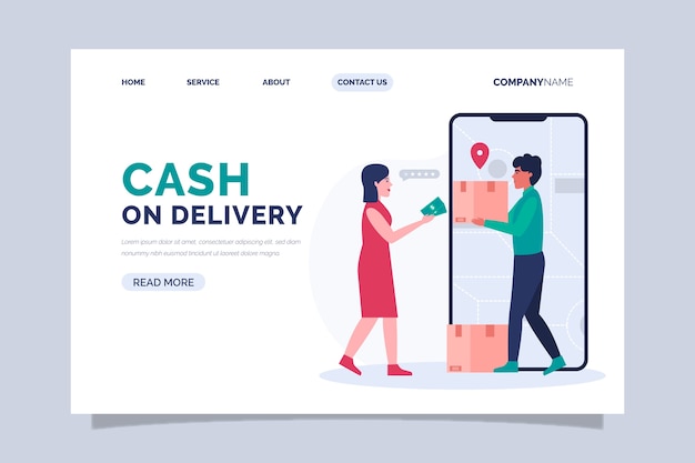 Cash on delivery concept - landing page