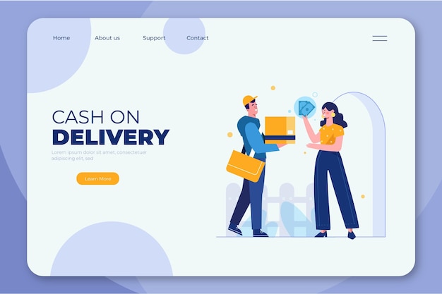 Cash on delivery concept - landing page