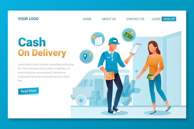 Cash on delivery concept - landing page