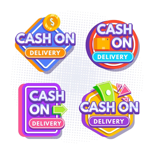 Cash on delivery labels set