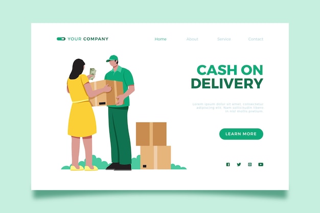 Cash on delivery landing page illustrated