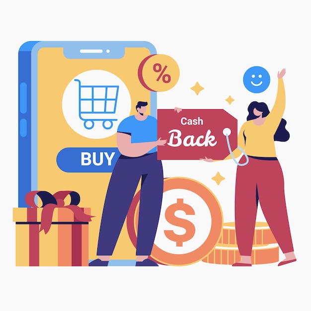 Cashback concept hand drawn design