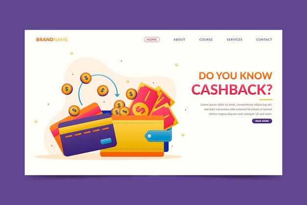 Cashback concept - landing page