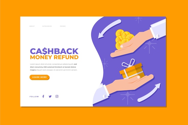 Cashback concept - landing page