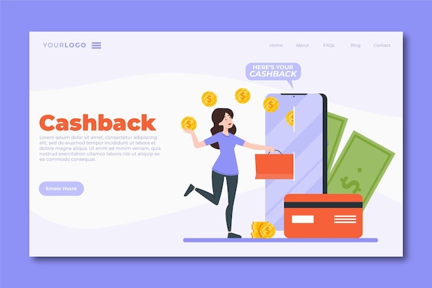 Cashback concept - landing page