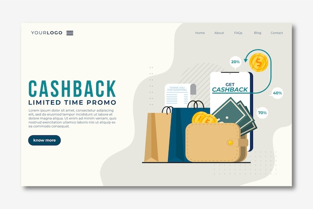 Cashback concept - landing page