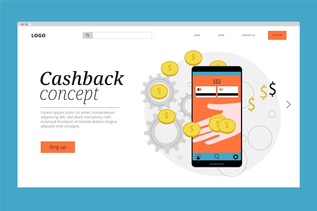 Cashback concept - landing page