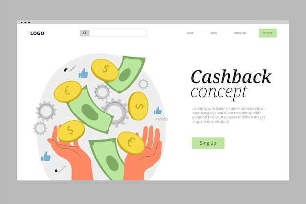 Cashback concept - landing page