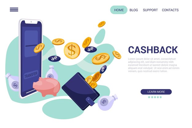 Cashback concept - landing page