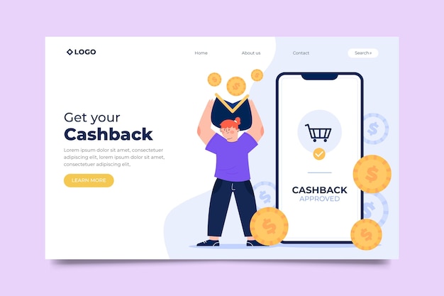 Cashback concept - landing page