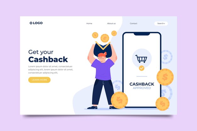 Cashback concept - landing page