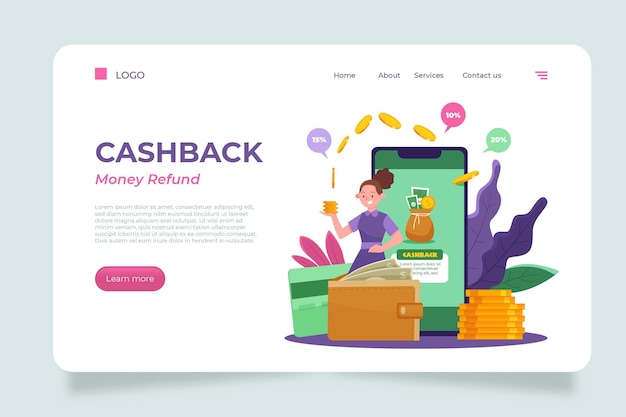 Cashback concept - landing page