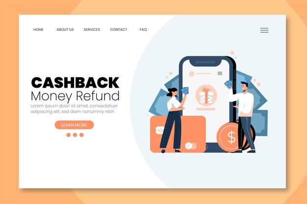 Cashback concept - landing page