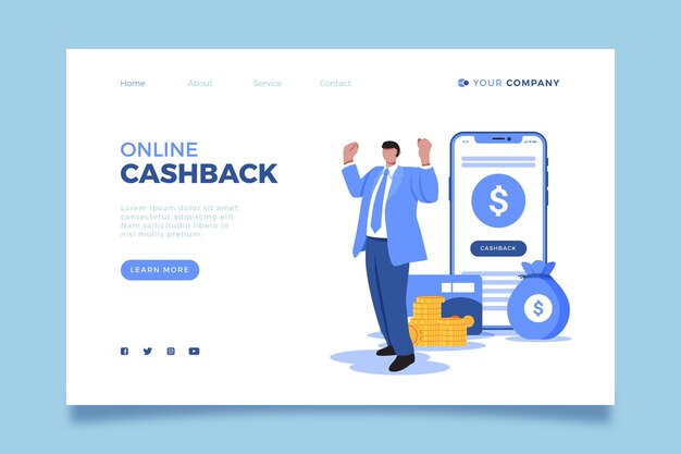 Cashback concept - landing page