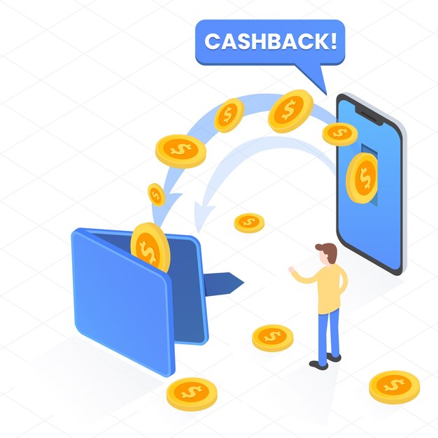 Cashback concept with money