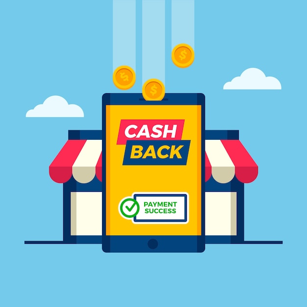 Cashback concept with smartphone