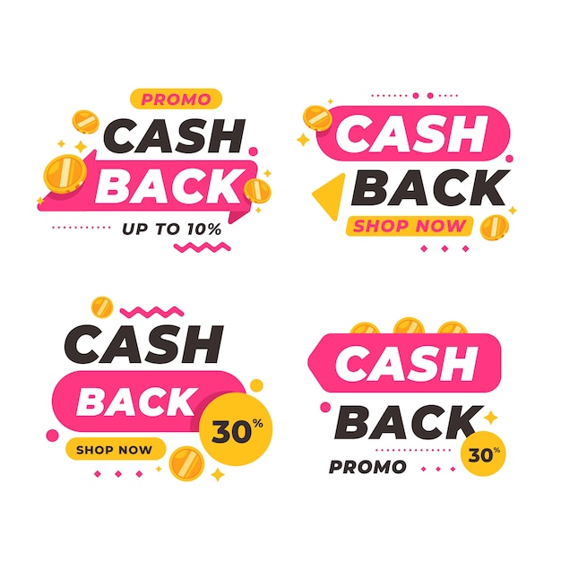 Cashback label collection concept