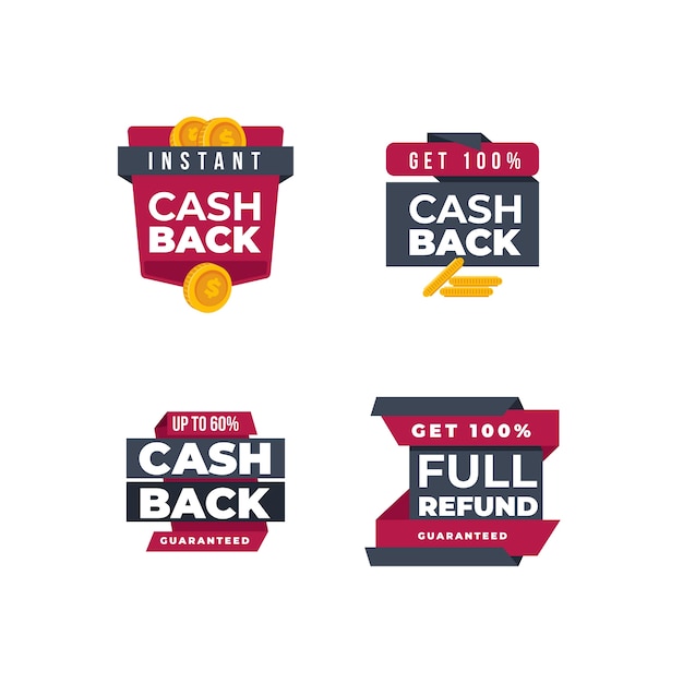 Cashback money badges and labels