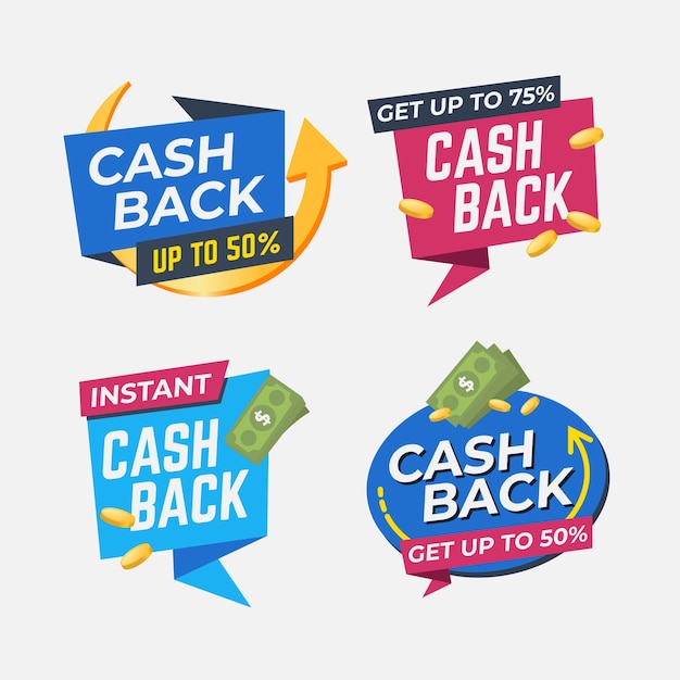 Cashback offer labels collection