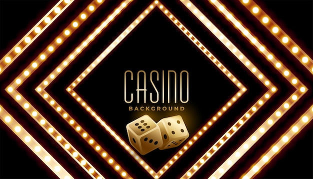 casino 3d poker dice dark banner with glowing light effect