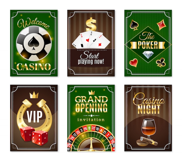 Casino Cards Mini Posters Banners Set