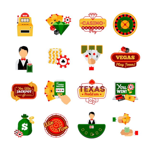 Casino Decorative Icon  Set