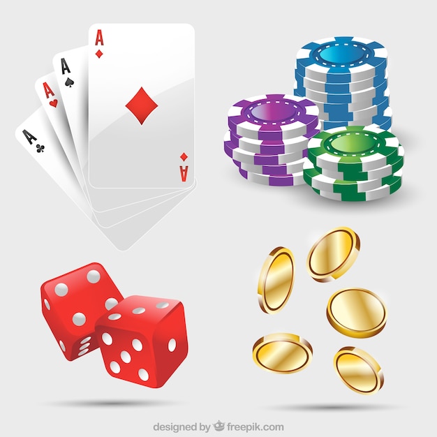 Free Vector casino elements collection on white