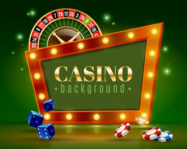 Free Vector casino festive lights green background poster 