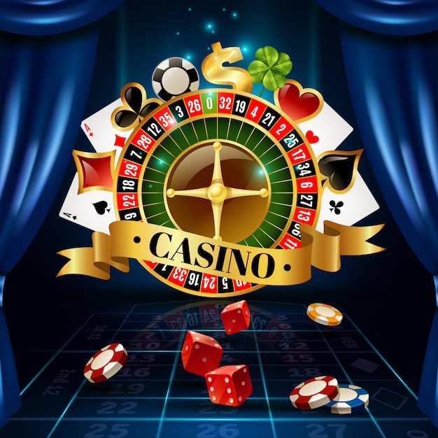 Casino Night Games Symbols Composition Poster 