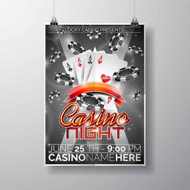 Casino night poster template