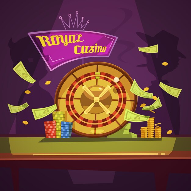 Casino Retro Cartoon Illustration