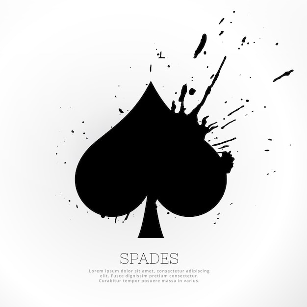 Free vector casino spades with splashes