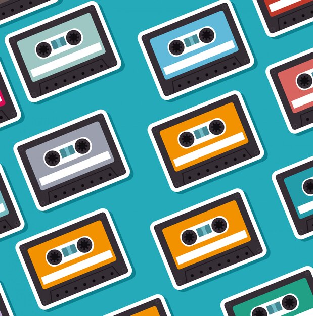 cassettes seamless pattern