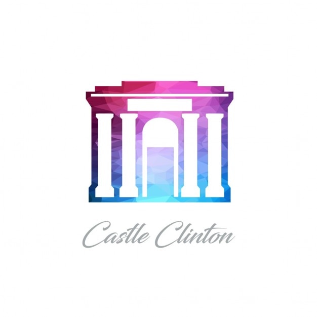 Free Vector castle clinton, polygonal