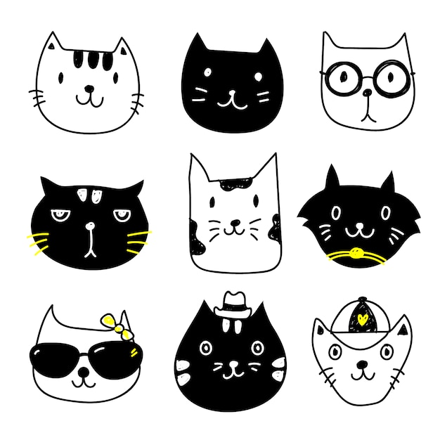 Free Vector cat icons collection