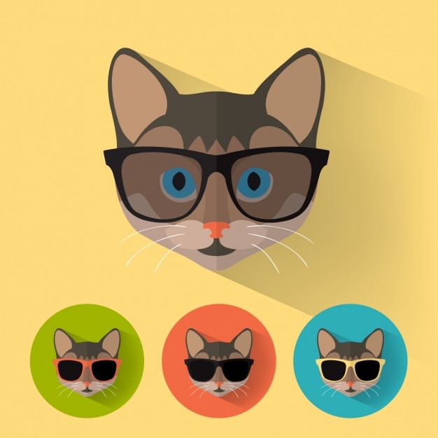 Free Vector cat icons collection