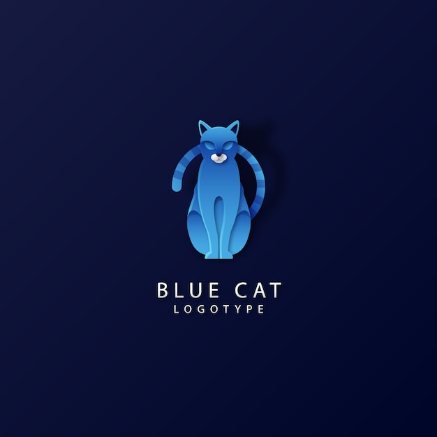 Cat logo design template