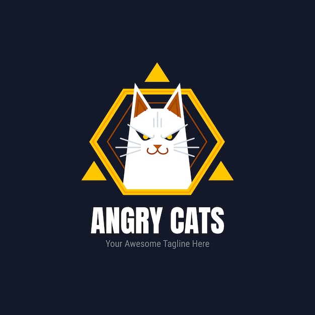 Cat logo design template