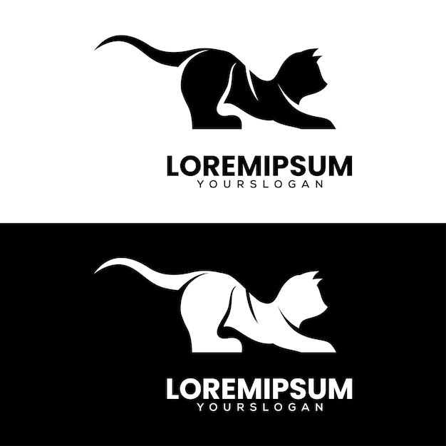 Cat logo design template