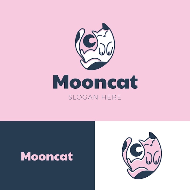 Free Vector cat logo template design