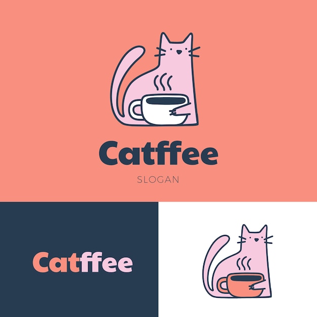 Free vector cat logo template design