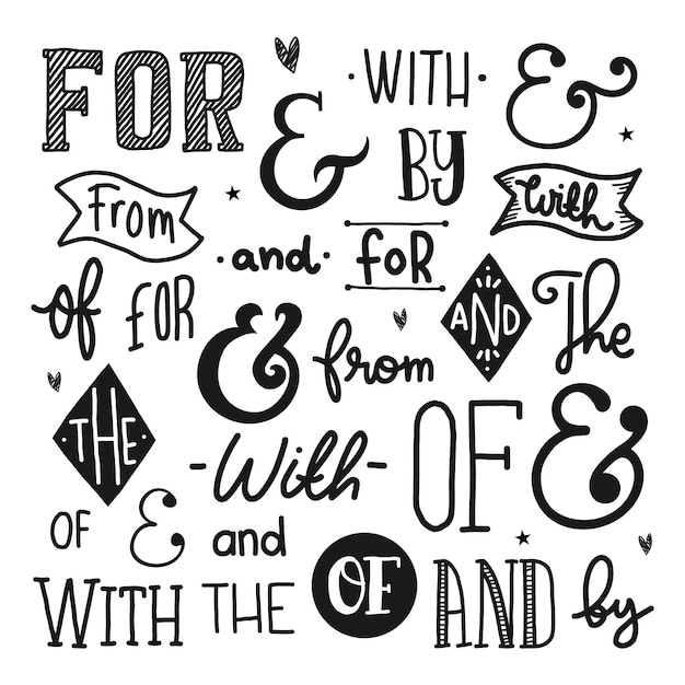 Free Vector catchword and ampersand collection