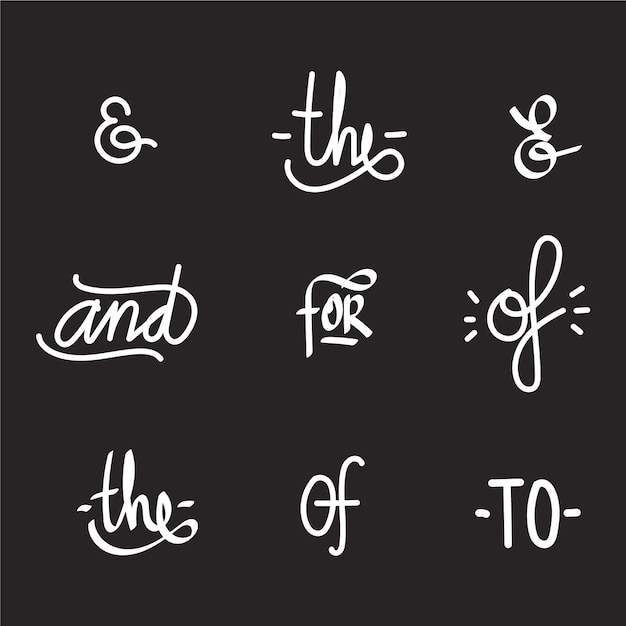 Free Vector catchword and ampersand collection