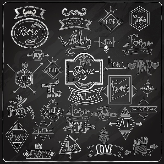 Catchwords blackboard chalk