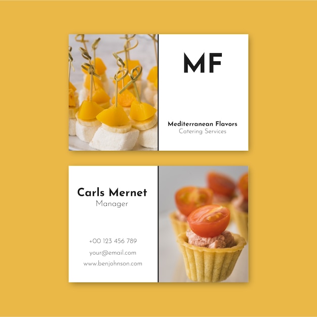 Catering  business card template design