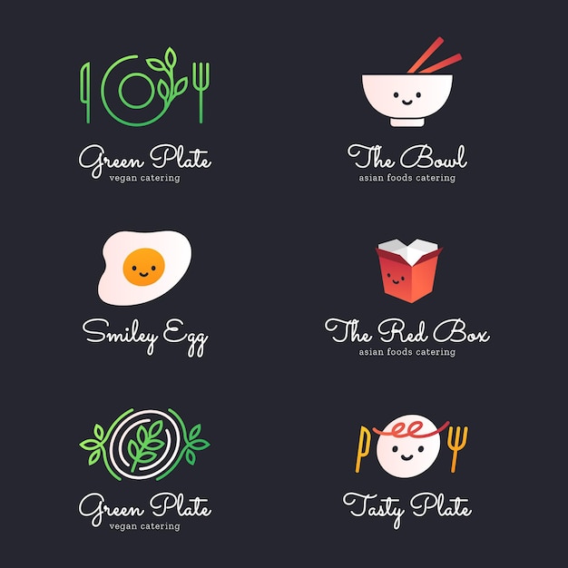 Free Vector catering logo template collection