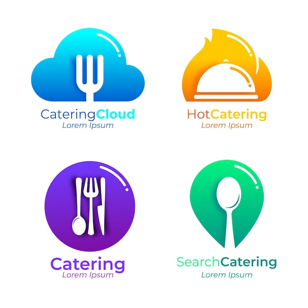 Free Vector catering logo template collection